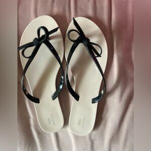 Melissa & Jason Wu Harmonic Flip Flop Sandals Black Size 9